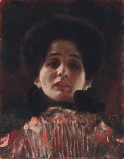 Retrato de una dama de frente; Damenbildnis en face, c.1898 de Gustav Klimt