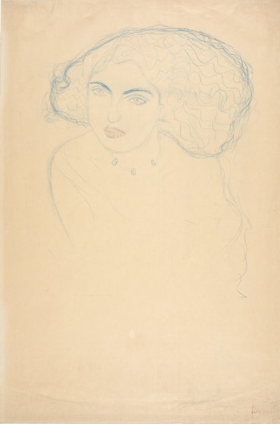 Cabeza de una mujer, c. 1916 de Gustav Klimt