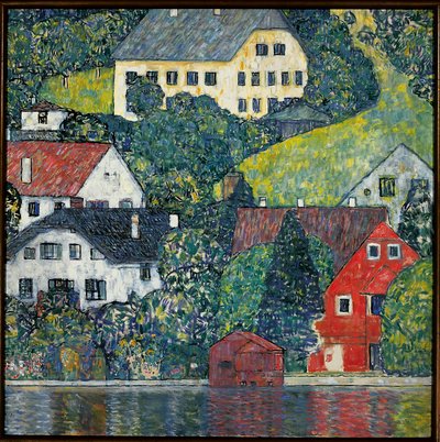 Casas en Unterach en el Attersee, c.1916 de Gustav Klimt