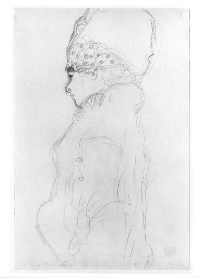 Dama con sombrero alto, c.1917 de Gustav Klimt