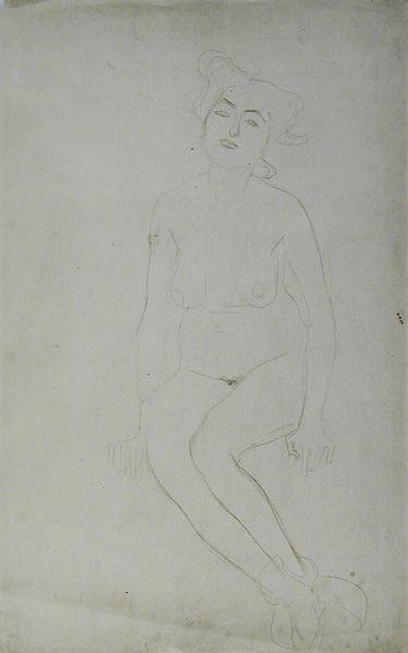 Mujer Desnuda Sentada, c.1903 de Gustav Klimt