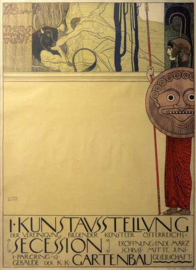 Cartel para la I. Exposición de la Secesión (censurado) de Gustav Klimt