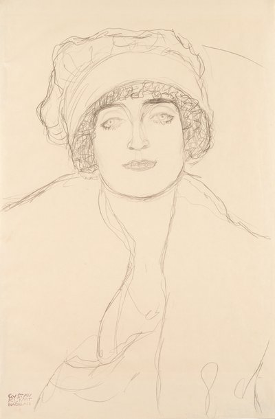 Retrato con sombrero, 1917-118 de Gustav Klimt