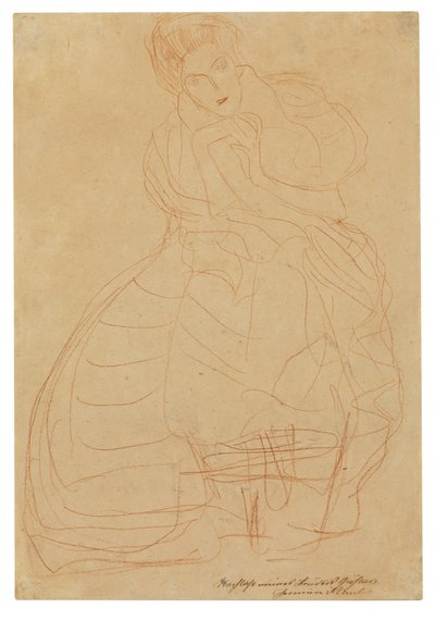 Retrato de Adele Bloch-Bauer. Estudio de vestuario con las manos en forma de herradura de Gustav Klimt