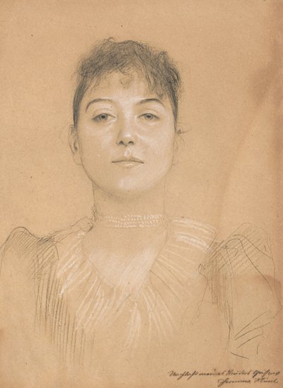 Retrato de una mujer, c.1890-1891 de Gustav Klimt