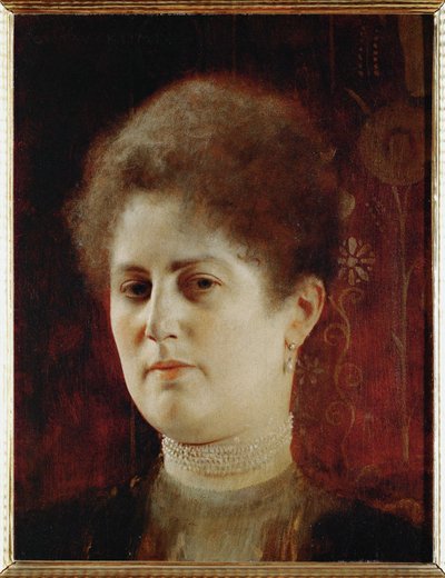 Retrato de una dama, c.1894 (óleo sobre madera) de Gustav Klimt
