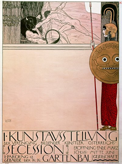 Cartel para la primera exposición de la Secesión (Teseo y el Minotauro) de Gustav Klimt