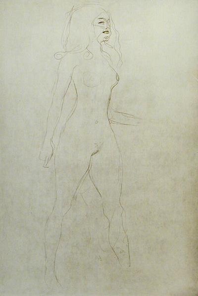 Desnudo de pie (verso) de Gustav Klimt