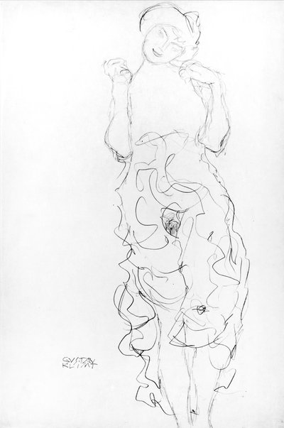 Desnudo de pie con brazos levantados, c.1917/18 de Gustav Klimt