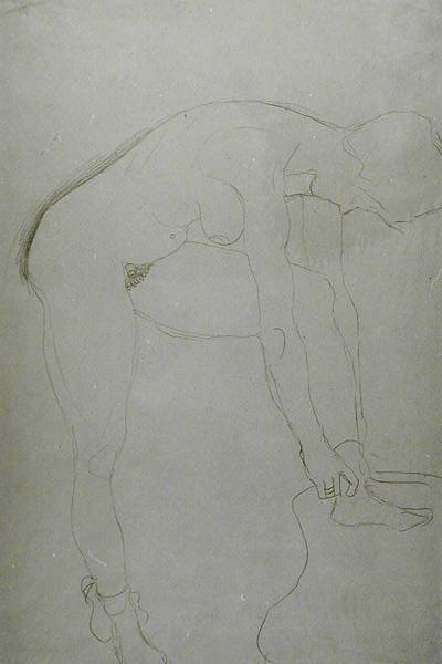 Desnudo de pie con piernas levantadas, c.1907 de Gustav Klimt