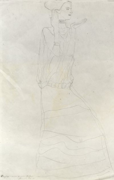Mujer de Pie con Manos Levantadas de Gustav Klimt