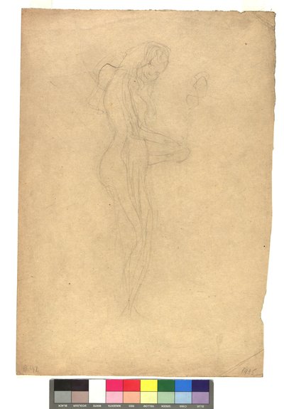 Desnudo femenino de pie de perfil hacia la derecha de Gustav Klimt