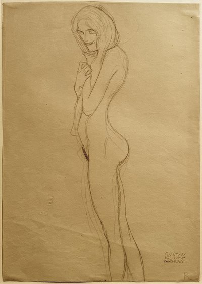 Estudio para la Gorgona izquierda en el Friso de Beethoven de Gustav Klimt