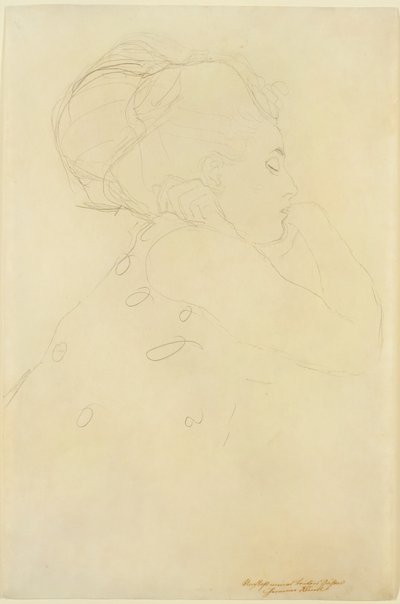 Estudio para "La novia", c.1917-18 (lápiz sobre papel) de Gustav Klimt