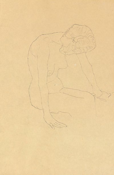 Estudio de un desnudo femenino, c.1908-1909 de Gustav Klimt