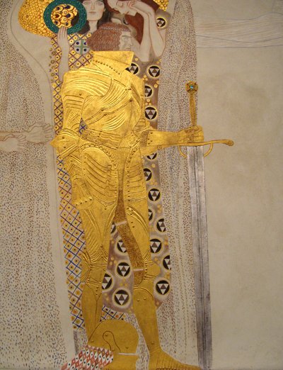 El Friso de Beethoven, (detalle): Caballero en armadura brillante de Gustav Klimt