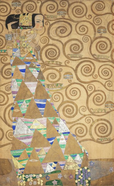 El friso Stoclet, detalle: La expectativa, 1905-1909 de Gustav Klimt