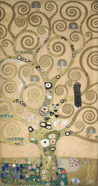Friso de Stoclet, detalle: Árbol de la vida, c.1905-09 (temple sobre cartón) de Gustav Klimt