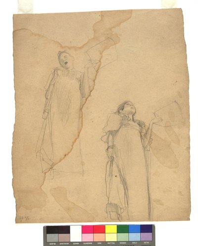Zwei Studien zu Sängerinnen in Untersicht de Gustav Klimt