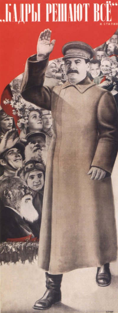 El personal determina todo. I. Stalin Póster, 1935 de Gustav Klutsis