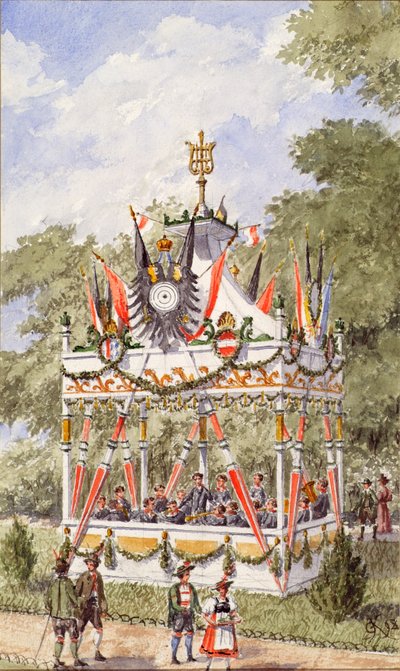 El pabellón de música del Wiener Schützenfest en 1898 de Gustav Korompay