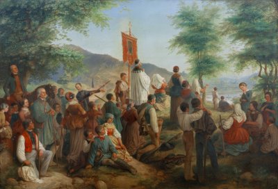 Peregrinación a la Santa Túnica en Trier 1844 de Gustav Lasinsky