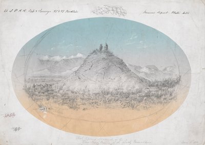 Montículo de aguas termales en el de Gustav Sohon