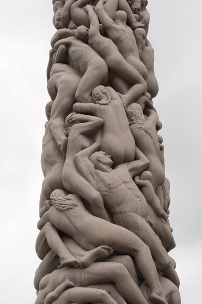 Monolito de personas, escultura en el Parque Frogner, Oslo, Noruega (granito) de Gustav Vigeland