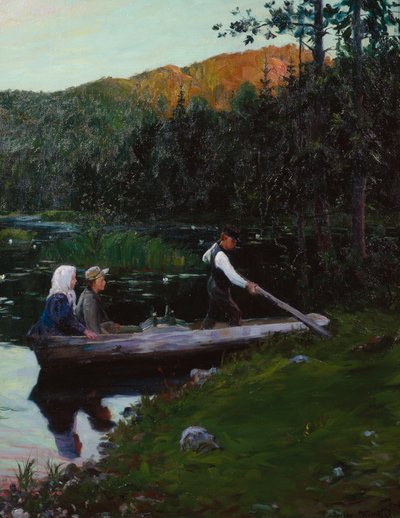 Un domingo por la tarde junto al lago. de Gustav Wentzel