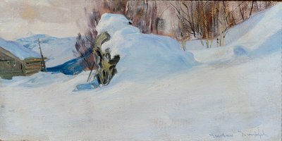 Paisaje de invierno (óleo sobre lienzo) de Gustav Wentzel