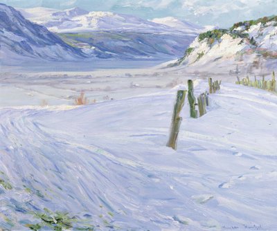 Paisaje de invierno (óleo sobre lienzo) de Gustav Wentzel