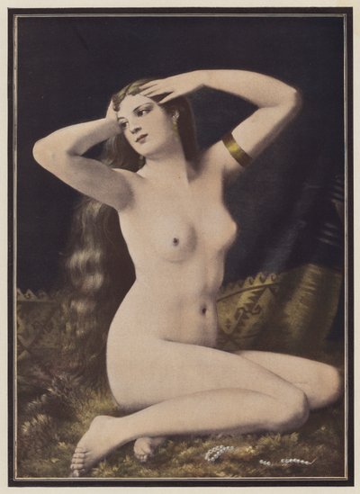 Placeres del verano (litografia en color) de Gustave Henri Eugene Delhumeau