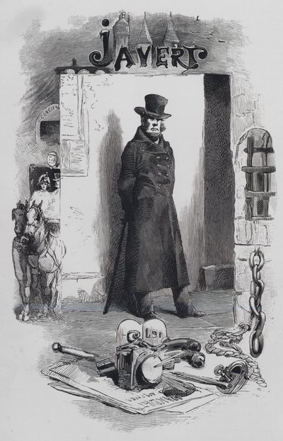 Escena de Los Miserables, de Victor Hugo: Javert, el detective de Gustave (after) Brion