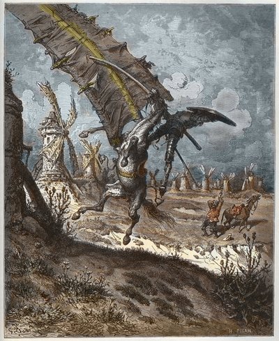 Don Quijote y los molinos de viento de 