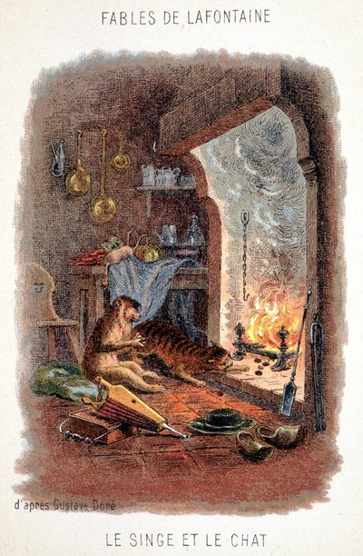 Fábulas de La Fontaine: El mono y el gato, según Gustave Doré de Gustave (after) Dore