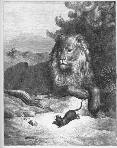 El león y el ratón - de 