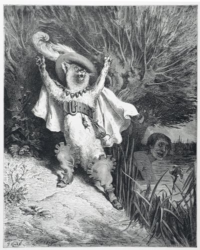 El gato con botas de Gustave (after) Dore