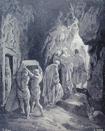 El Entierro de Sara, grabado por Heliodore Joseph Pisan c.1868 de Gustave (after) Dore