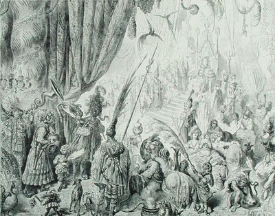 La Corte del Rey de Serendib, c.1868 de Gustave (after) Dore