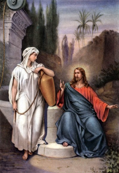 La buena samaritana, c.1950s (postal) de Gustave (after) Dore