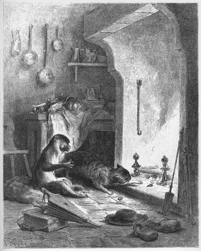 El mono y el gato - de 