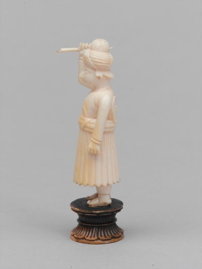 Peón negro, pieza de ajedrez, India, circa 1820 de Gustave Adolphe Chassevent Bacques