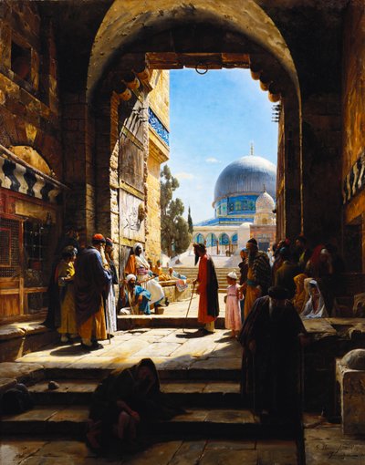 En la Entrada al Monte del Templo, Jerusalén, 1886 de Gustave Bauernfeind