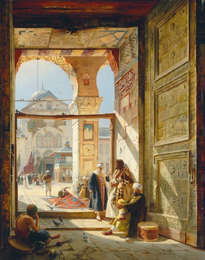 La puerta de la Gran Mezquita Omeya, Damasco, 1890 de Gustave Bauernfeind