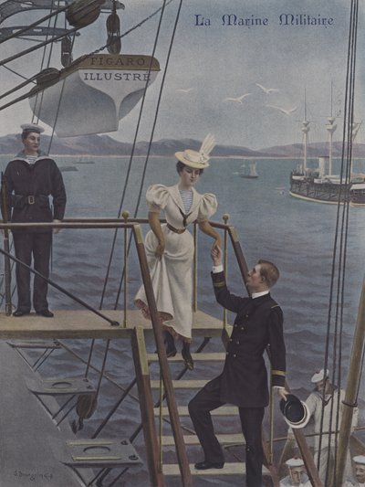 En la Cúspide. Portada de Le Figaro Illustré, marzo de 1897 de Gustave Bourgain