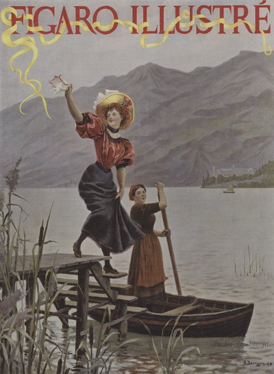 En el lago de Bourget. Portada de Le Figaro Illustré, septiembre 1895 de Gustave Bourgain