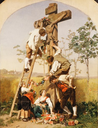 Decorando el santuario, 1854 de Gustave Brion