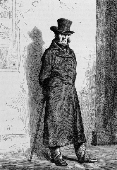 Javert - en “Les Misérables” de Victor Hugo, ill. por Brion, ed. Hetzel y Lacroix de Gustave Brion
