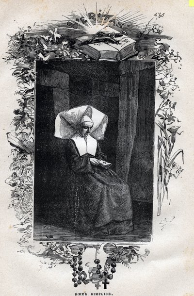 Retrato de la Hermana Simplice - Ilustración de Gustave Brion (1824-1877) para "Los Miserables - Primera parte: Fantine" de Victor Hugo (1802-1885) 1862 de Gustave Brion