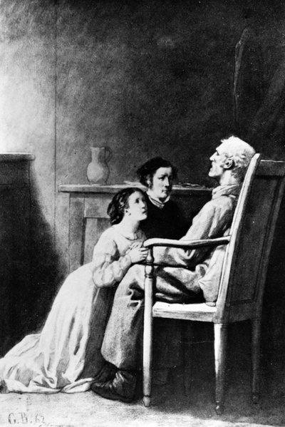 La muerte de Jean Valjean, ilustración de 